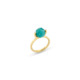 18k Gold Diamond & Faceted Amazonite Stacking Ring – Small Faceted Brilliant Fancy Stacking Ring