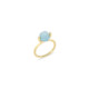 18k Gold Diamond & Faceted Aquamarine Stacking Ring – Small Faceted Brilliant Fancy Stacking Ring