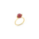 18k Gold Diamond & Faceted Pink Tourmaline Stacking Ring – Small Faceted Brilliant Fancy Stacking Ring
