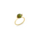 18k Gold Diamond & Faceted Green Tourmaline Stacking Ring – Small Faceted Brilliant Fancy Stacking Ring