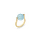 18k Gold, 0.12ct Diamonds & Faceted Aquamarine Ring – Small Twist Ring