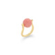 18k Gold, 0.12ct Diamonds & Faceted Guava Quartz Ring – Small Twist Ring