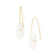 Gold, 0.06 carat Diamond & Milky Quartz Earrings – Reverse Fit Navette Earrings