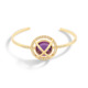 Diamond & Round Amethyst Cabochon Cuff Bracelet Gold – Meteor Brilliant Medium Cuff