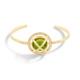 Diamond & Round Green Tourmaline Cabochon Cuff Bracelet Gold – Meteor Brilliant Medium Cuff