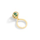Geometric 18k Gold Spherical Malachite Ring Kinetic – Solar Small Charm Ring