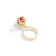 Geometric 18k Gold Spherical Pink Tourmaline Ring Kinetic – Solar Small Charm Ring