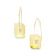 0.09 carat Diamond & Gold Lemon Quartz Drop Earrings Rectangular – Reverse Fit Rectangle Earrings