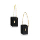 0.09 carat Diamond & Gold Onyx Drop Earrings Rectangular – Reverse Fit Rectangle Earrings