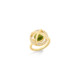 Diamond & Round Green Tourmaline Cabochon Ring Gold – Meteor Brilliant Small Ring