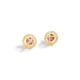 Diamond & Round Amethyst Cabochon Stud Earrings Gold – Meteor Brilliant Stud Earrings