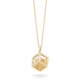 18k Gold Round Gold Rutilated Quartz Perpetual Motion Necklace – Solo Pendant 15mm