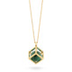 18k Gold Round Malachite Perpetual Motion Necklace – Solo Pendant 15mm