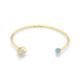 18k Gold Aquamarine Bracelet Cuff – Sphere Duo Solo 6mm Stacking Cuff