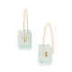 0.09 carat Diamond & Gold Aqua Chalcedony Drop Earrings Rectangular – Reverse Fit Rectangle Earrings