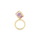 18k Gold Perpetual Movement Dark Amethyst Ring – Solo Rotated 10mm Stacking Ring