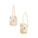 0.09 carat Diamond & Gold Rutilated Quartz Drop Earrings Rectangular – Reverse Fit Rectangle Earrings