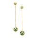 18k Gold Faceted Green Tourmaline & Malachite Long Earrings – Solo Flexible Long Earrings