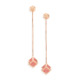 18k Rose Gold Faceted Guava Quartz & Rose Quartz Long Earrings – Solo Flexible Long Earrings