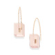 0.09 carat Diamond & Gold Rose Quartz Drop Earrings Rectangular – Reverse Fit Rectangle Earrings