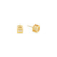 18k Gold Square, Cube, Spherical Gold Rutilated Quartz Stud Earrings – Solo 8mm Stud Earrings
