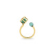 Gold Faceted Green Tourmaline & Malachite Ring – Sphere Duo Solo 6mm Ring