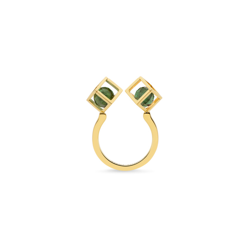 18k Yellow Gold Green Tourmaline Stacking Ring – Duo Solo 6mm Stacking Ring