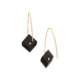 Gold, 0.03 carat Diamond & Square Onyx Earrings – Reverse Fit Small Square Earrings