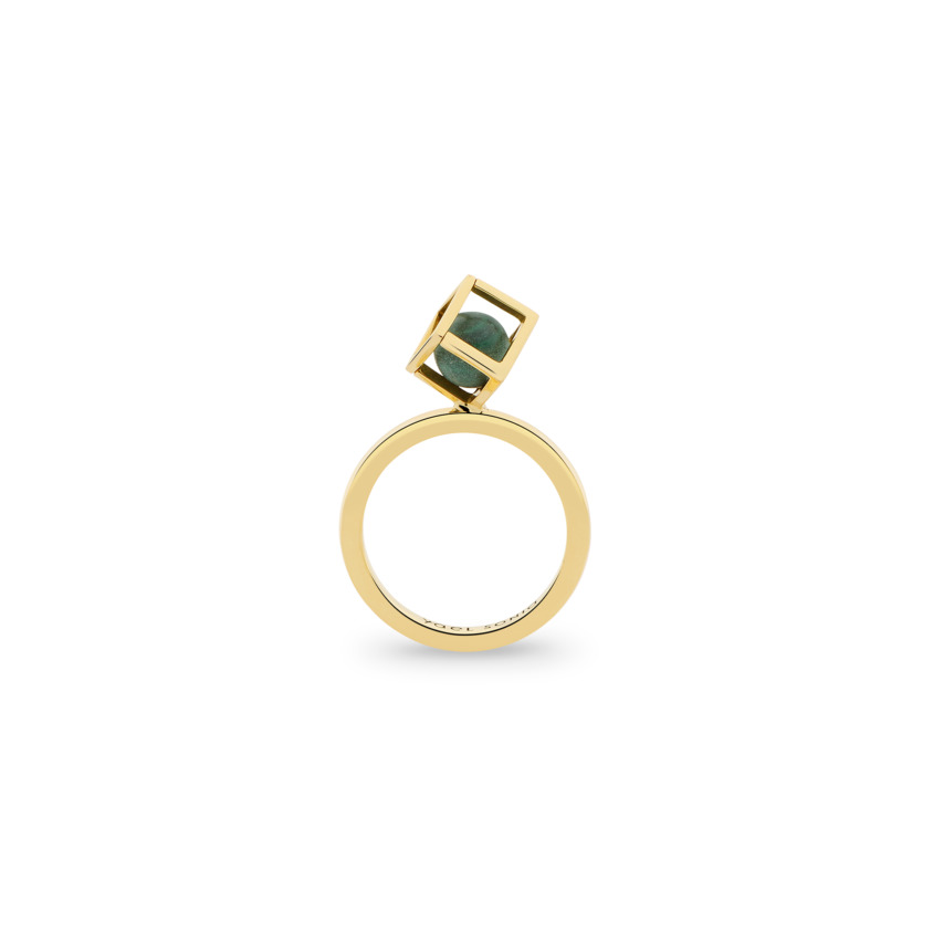 Gold Malachite Stacking Ring – Solo Rotated 6mm Stacking Ring