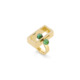 Diamond & Faceted Green Tourmaline, Perpetual Motion Ring – Open Plane Ring