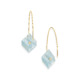 Gold, 0.03 carat Diamond & Square Aquamarine Earrings – Reverse Fit Small Square Earrings