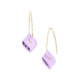Gold, 0.03 carat Diamond & Square Amethyst Earrings – Reverse Fit Small Square Earrings