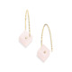Gold, 0.03 carat Diamond & Square Rose Quartz Earrings – Reverse Fit Small Square Earrings