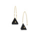 18k Yellow Gold, Triangle Onyx Earrings – Reverse Fit Triangle Earrings