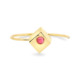 18k Yellow Gold Pink Tourmaline Cuff – Deco Square Cuff – White Diamond