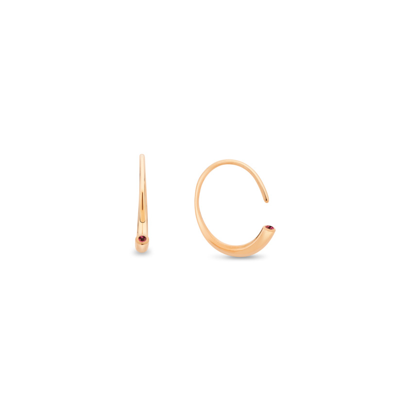 18k Rose Gold Tourmaline Earrings – Asymmetric Reverse Hoop Earrings