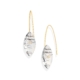 Gold, 0.06 carat Diamond & Black Rutilated Quartz Earrings – Reverse Fit Navette Earrings