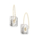 0.09 carat Diamond & Gold Black Rutilated Quartz Drop Earrings Rectangular – Reverse Fit Rectangle Earrings