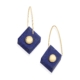 18k Yellow Gold, Square Lapis Lazuli Earrings – Reverse Fit Square Earrings