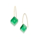 Gold, 0.03 carat Diamond & Square Green Onyx Earrings – Reverse Fit Small Square Earrings