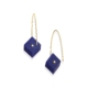 Gold, 0.03 carat Diamond & Square Lapis Lazuli Earrings – Reverse Fit Small Square Earrings