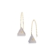 18k Yellow Gold, Triangle Chalcedony Earrings – Reverse Fit Triangle Earrings