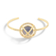 Diamond & Round Chalcedony Cabochon Cuff Bracelet Gold – Meteor Brilliant Medium Cuff
