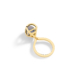 Geometric 18k Gold Spherical Chalcedony Ring Kinetic – Solar Small Charm Ring