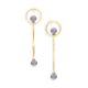 18k Yellow Gold Chalcedony Drop Earrings – Circle Earrings