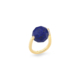 Diamond & Large Faceted Lapis Lazuli Ring Gold – Large Twist Ring