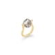 18k Gold, 0.12ct Diamonds & Faceted Dendrite Ring – Small Twist Ring