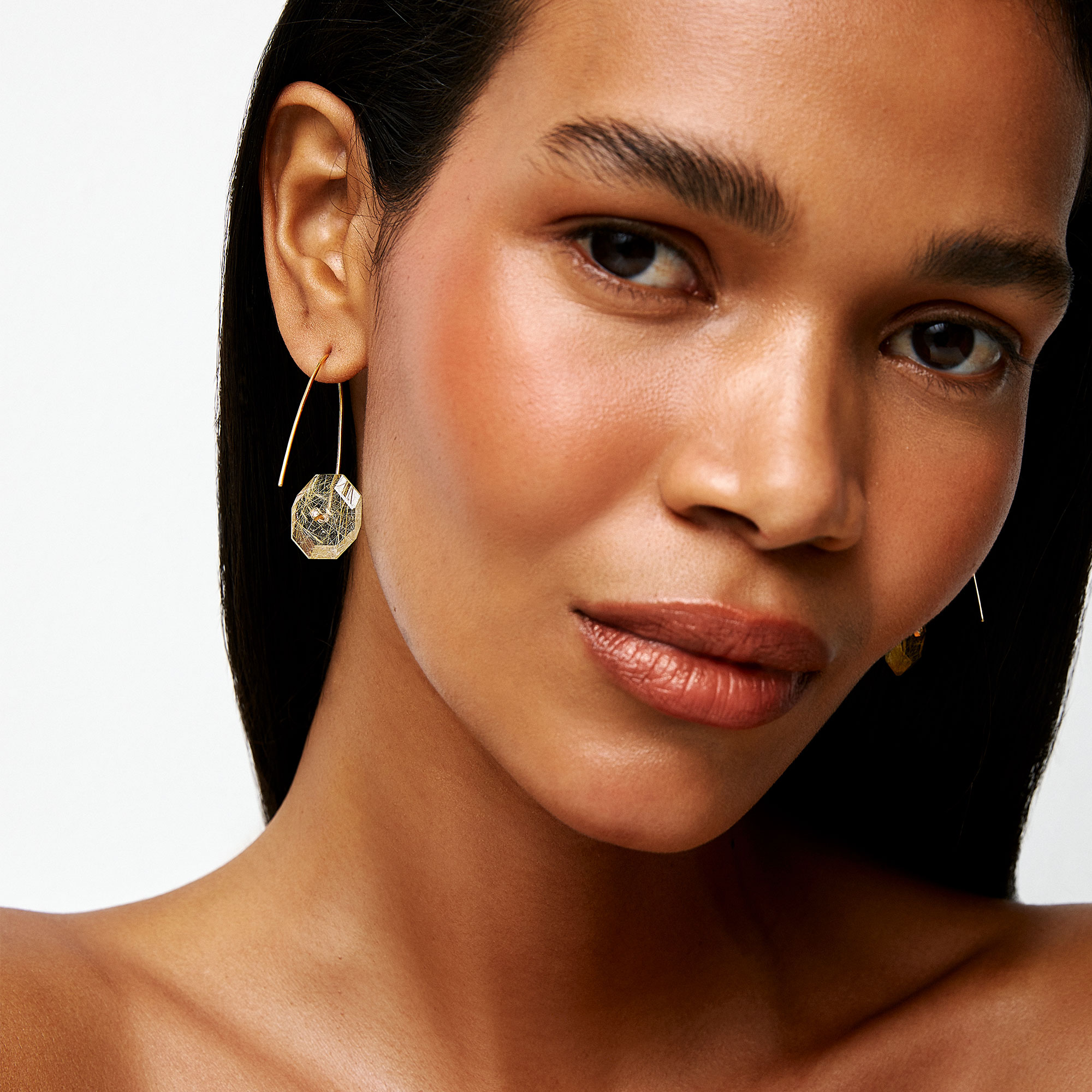Reverse Fit Small Octagon Earrings
