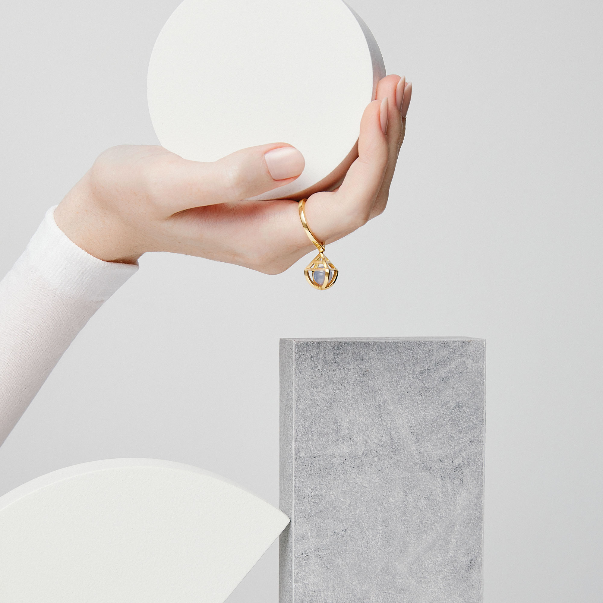 Solar Small Charm Ring