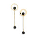 18k Yellow Gold Onyx Drop Earrings – Circle Earrings